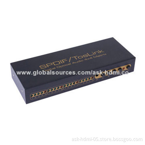 SPDIF 4x4 Toslink Audio Matrix, 5V DC/1A Power Adapter, Low-power Consuming Design